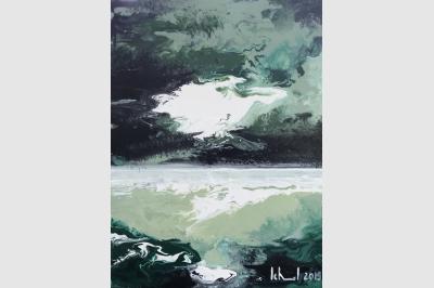 PELAGON laque sur toile (40x30) 90€