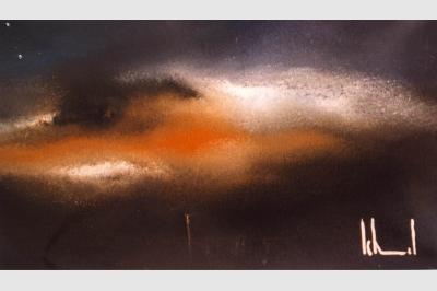 NUAGE COSMIQUE Laque sur toile (40x80) not sold