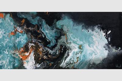 PREMONITION Laque sur toile (100x50 cm) 375€ 
