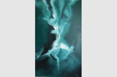 EAUX PRIMORDIALES Laque sur toile (100x162) not sold