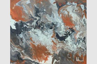 DESTRUCTURAITION Laque sur toile (38x46 ) 130€