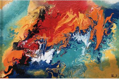 DECHIRURE Laque sur toile (92x60) 420€