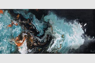 PREMONITION Laque sur toile (100x50) 375€
