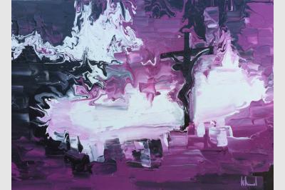 GOLGOTHA  Laque sur toile (50X70 cm)  270€