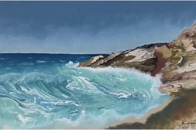 LEFKADA laque sur toile(110x75) 620€ 