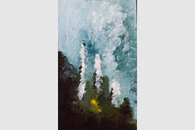 ERUPTION laque sur toile(90x120)not sold