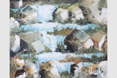 TORRENT spatule sur bois (30x60)not sold
