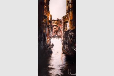 GONDOLES spatule sur toile (30x50) not sold