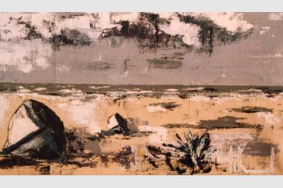 PLAGE DU NORD laque sur toile (40x80) not sold