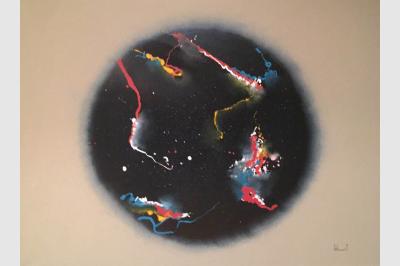 VISION SANS CRISTALLIN laque sur toile (95x120) not sold