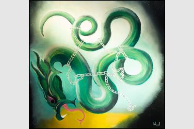 LE SERPENT ENCHAINE (1mx1m) 300€